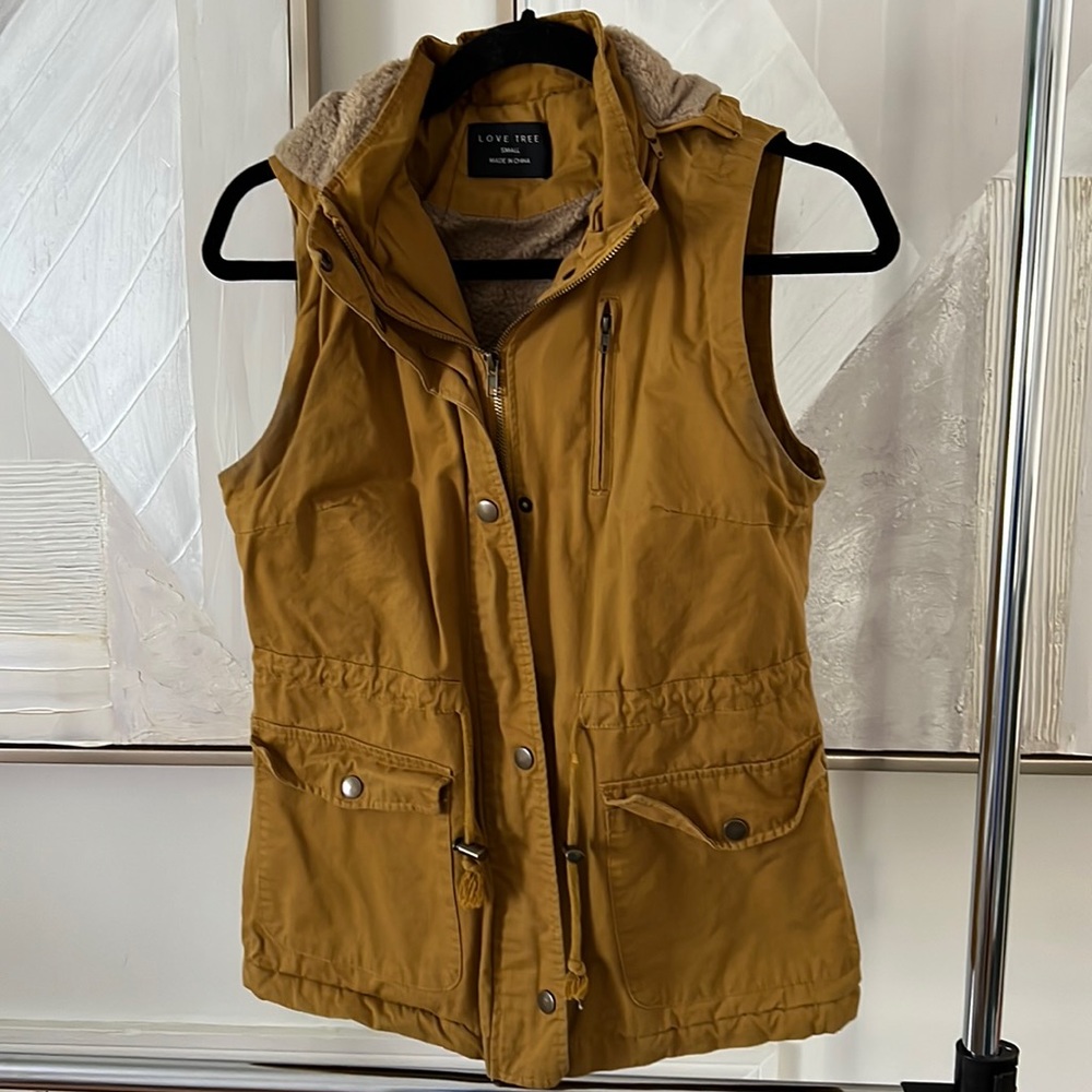 Womens canvas fleece lined vest